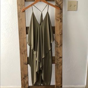 Olivaceous flowy dress